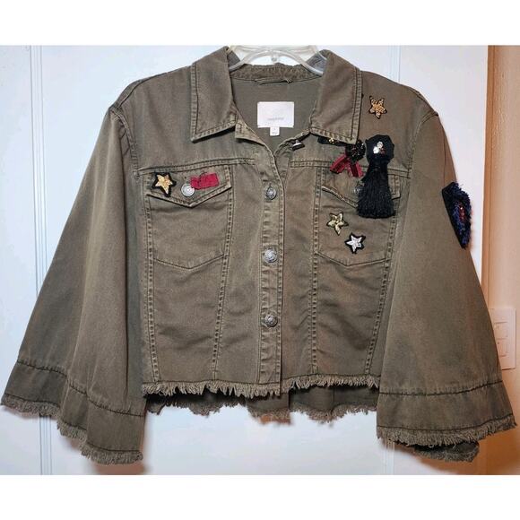 Cinq a Sept Military Jacket Size Small, Cropped, Embellished - Picture 1 of 13